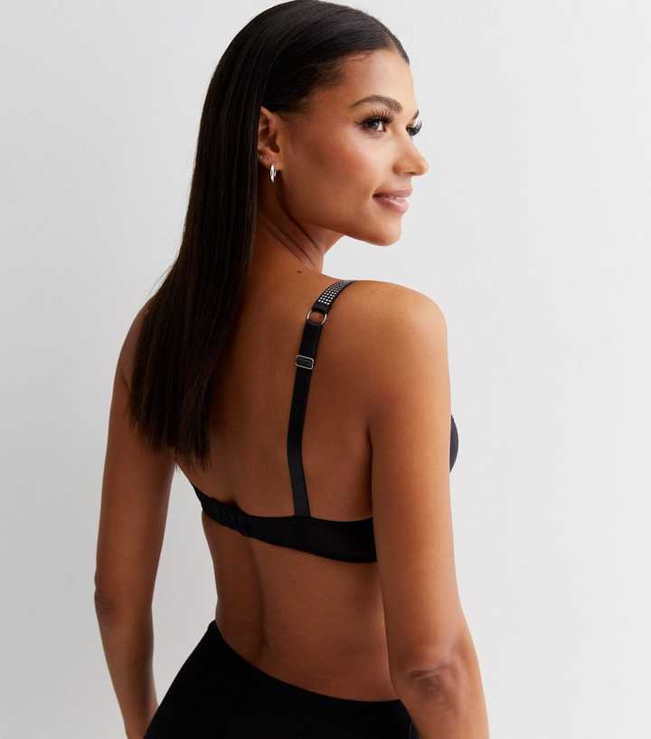 Buy LooksOMG's Net Padded strapes bra in Black Color Online at