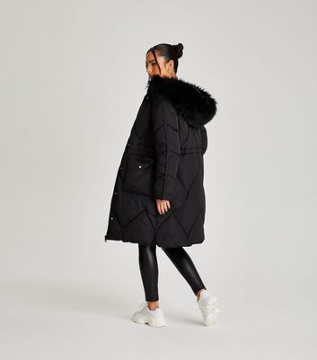 Urban Bliss Black Quilted Faux Fur 