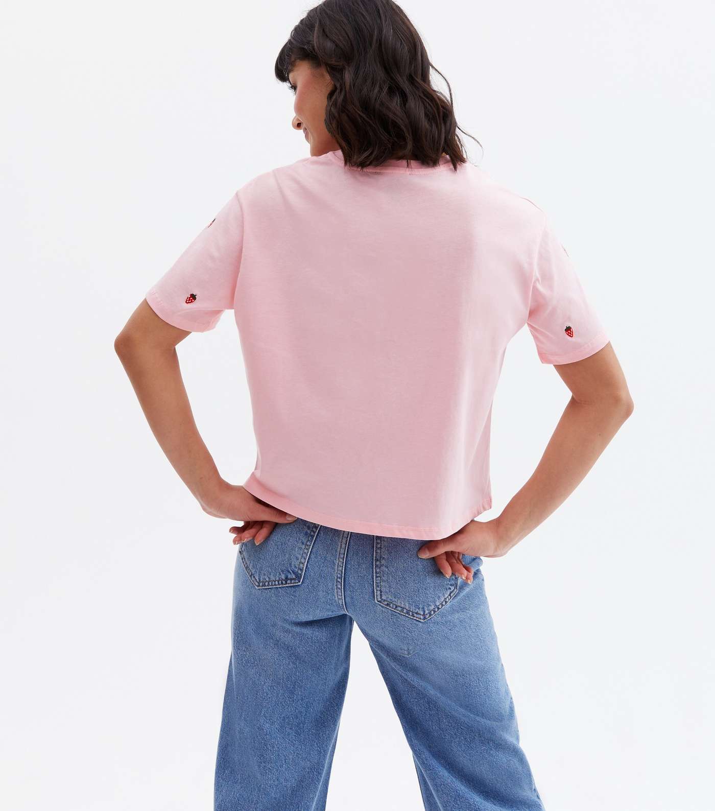 Pink Embroidered Boxy T-Shirt Image 4