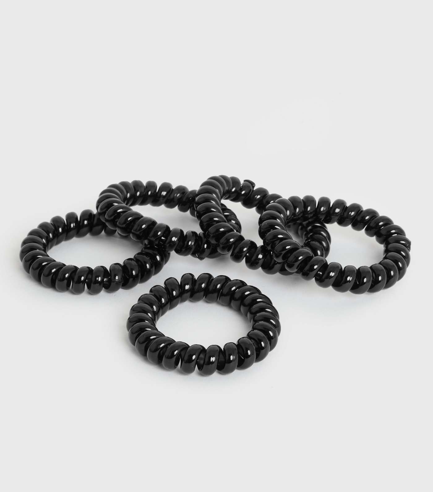 5 Pack Black Spiral Hair Bands