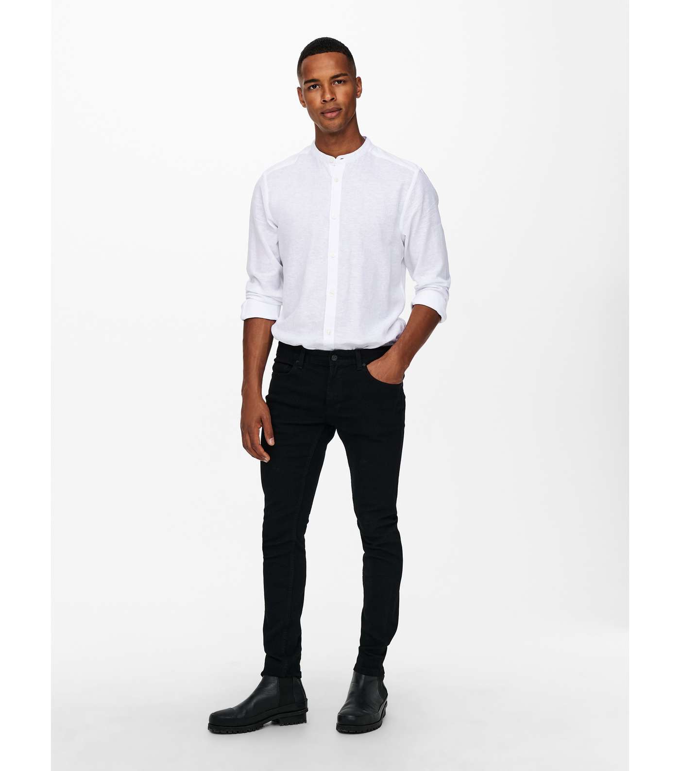 Only & Sons Black Skinny Jeans Image 2