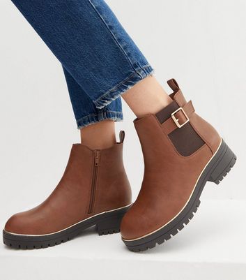 Womens wide fit sale tan ankle boots