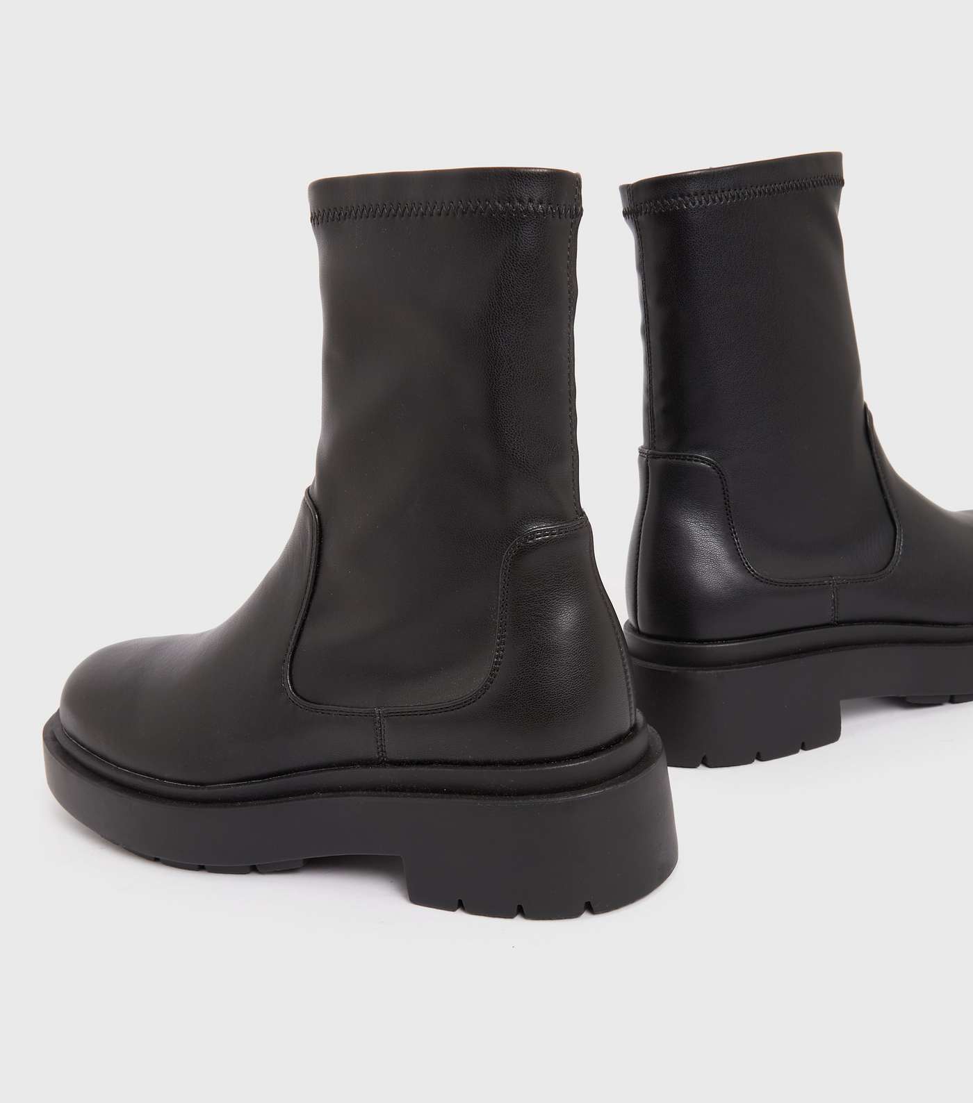 Black Chunky High Ankle Chelsea Boots Image 4