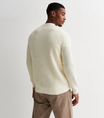 Mens cream sale chunky knit jumper