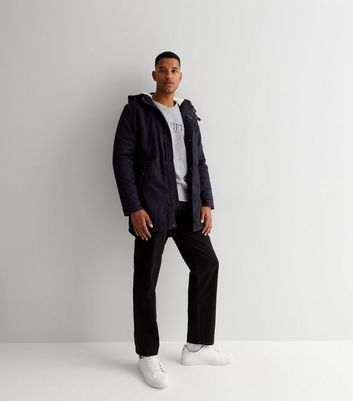 Mens navy shop borg jacket