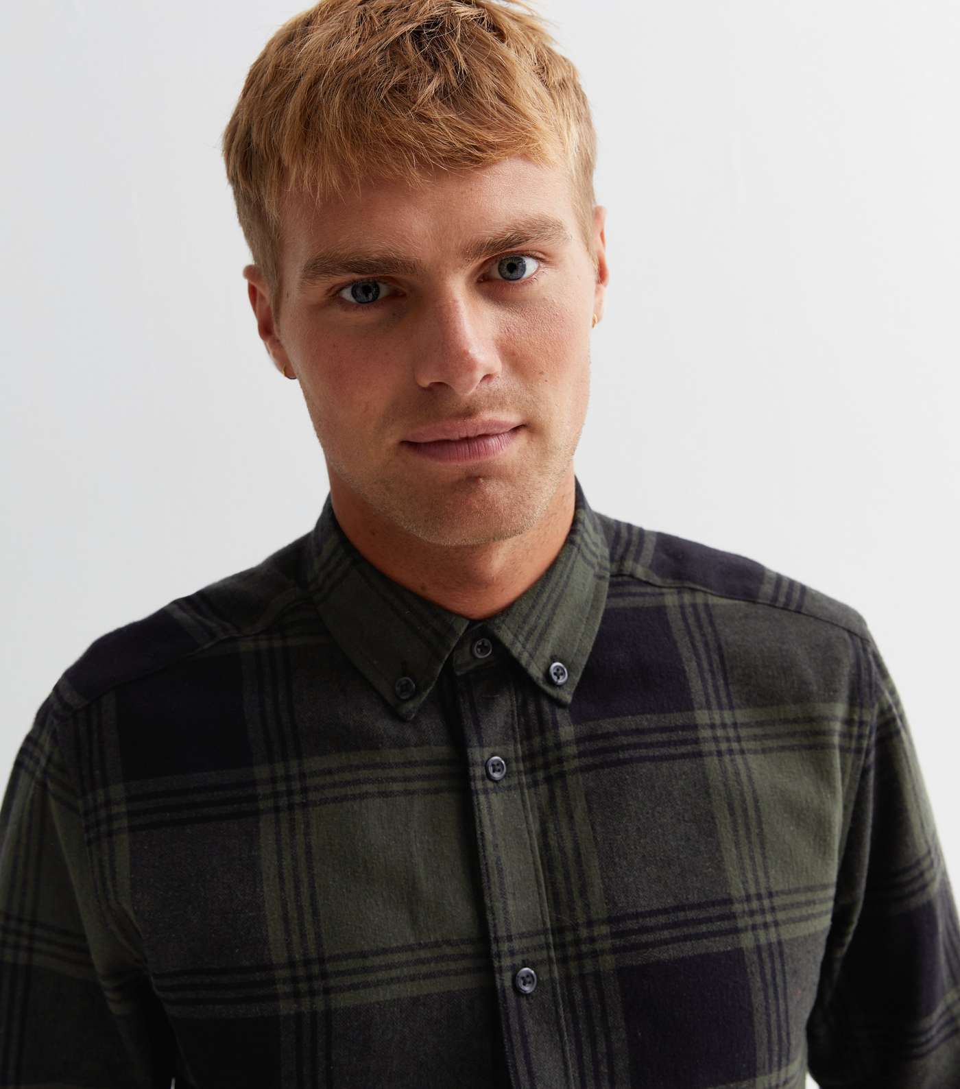 Only & Sons Dark Green Check Long Sleeve Shirt Image 3