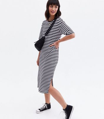 Striped midi best sale t shirt dress