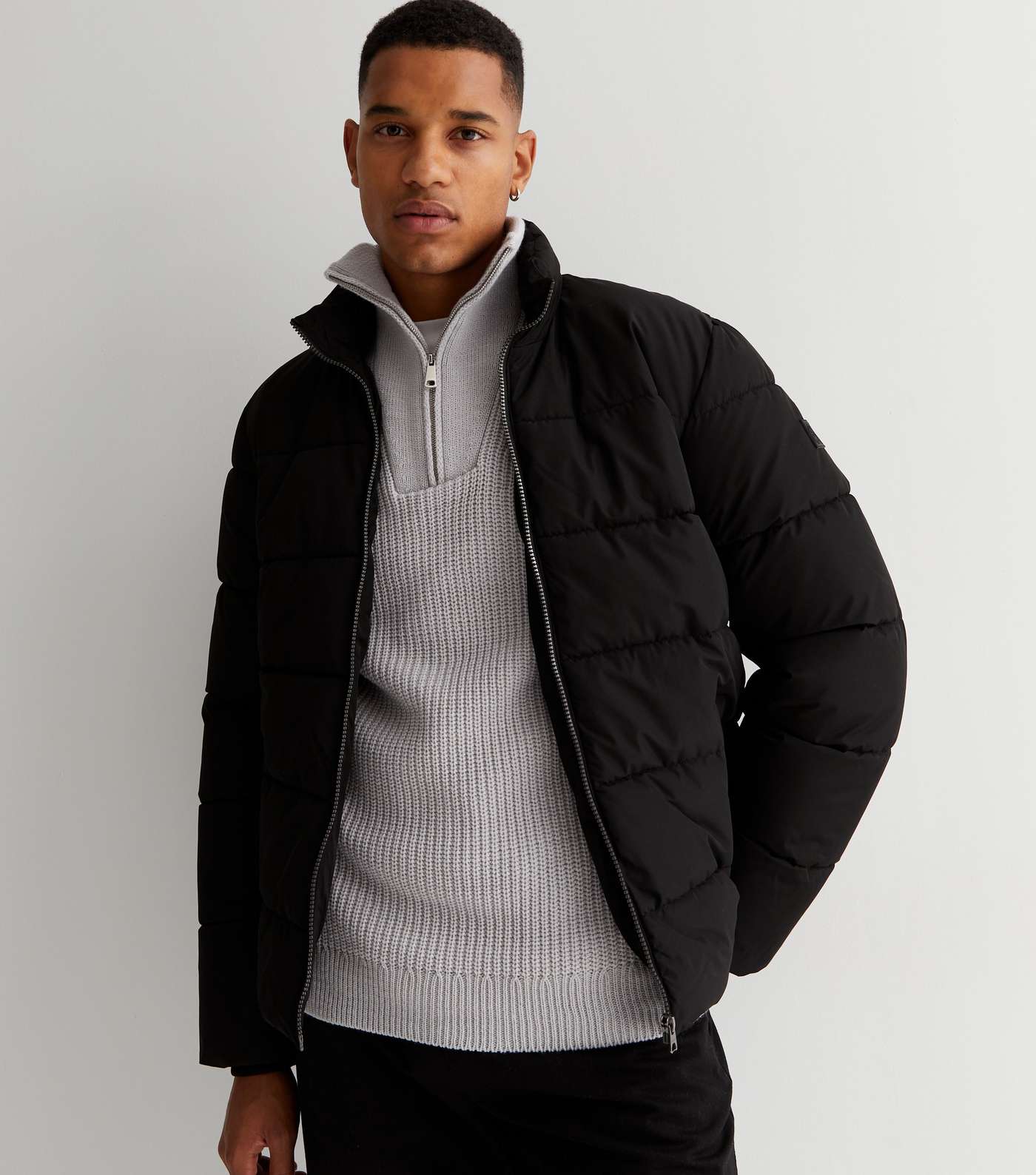 Only & Sons Black Puffer Jacket Image 2