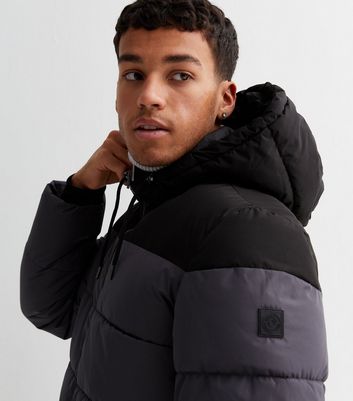 Dark Grey Hooded Puffer Jacket 