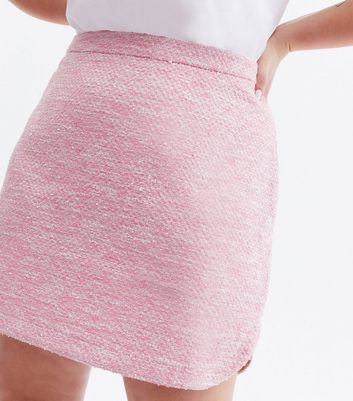 Too Cute for Words Curves Pink Mini Skirt New Look