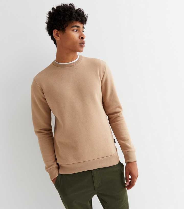 tan crewneck