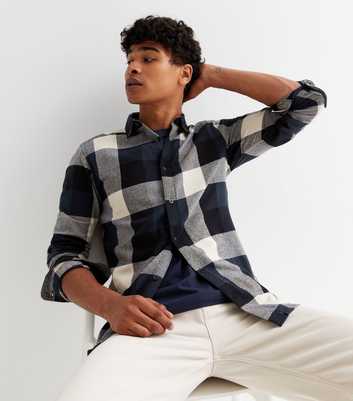 Only & Sons Navy Check Long Sleeve Shirt