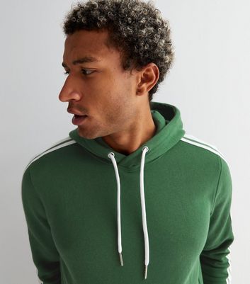 Adidas originals hoodie with shoulder 3 store stripes green