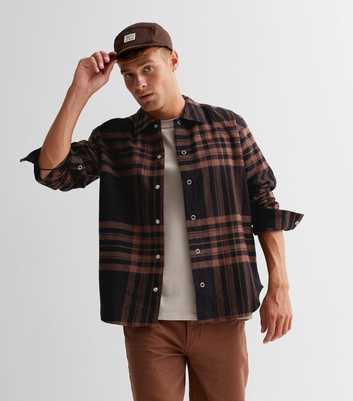 Only & Sons Rust Check Relaxed Overshirt