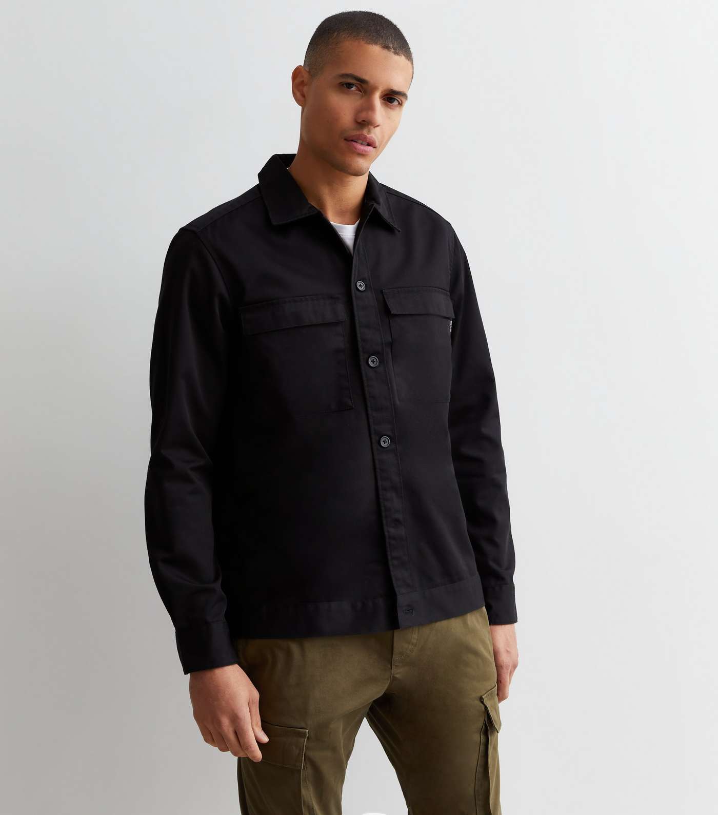 Only & Sons Black Double Pocket Overshirt