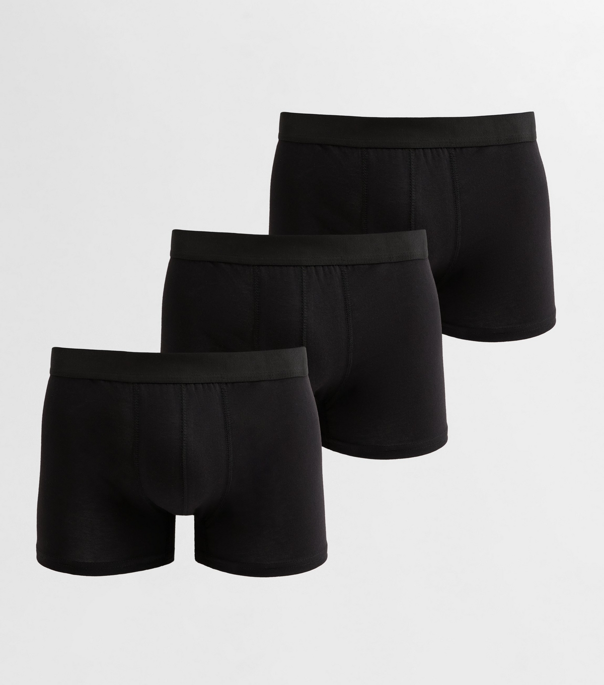 Men's Pack of 3 Black Jersey Boxers New Look