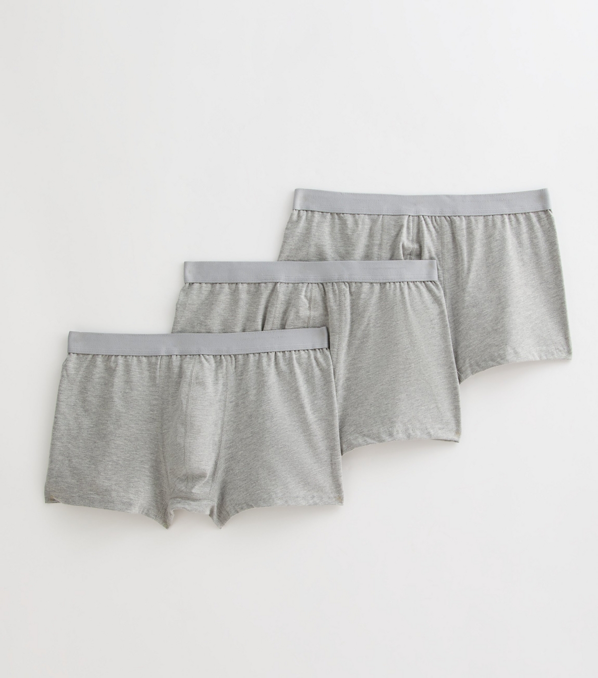 Men's 3 Pack Grey Marl Jersey Boxers New Look