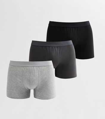 Pack of 3 Black/Grey Jersey Boxers