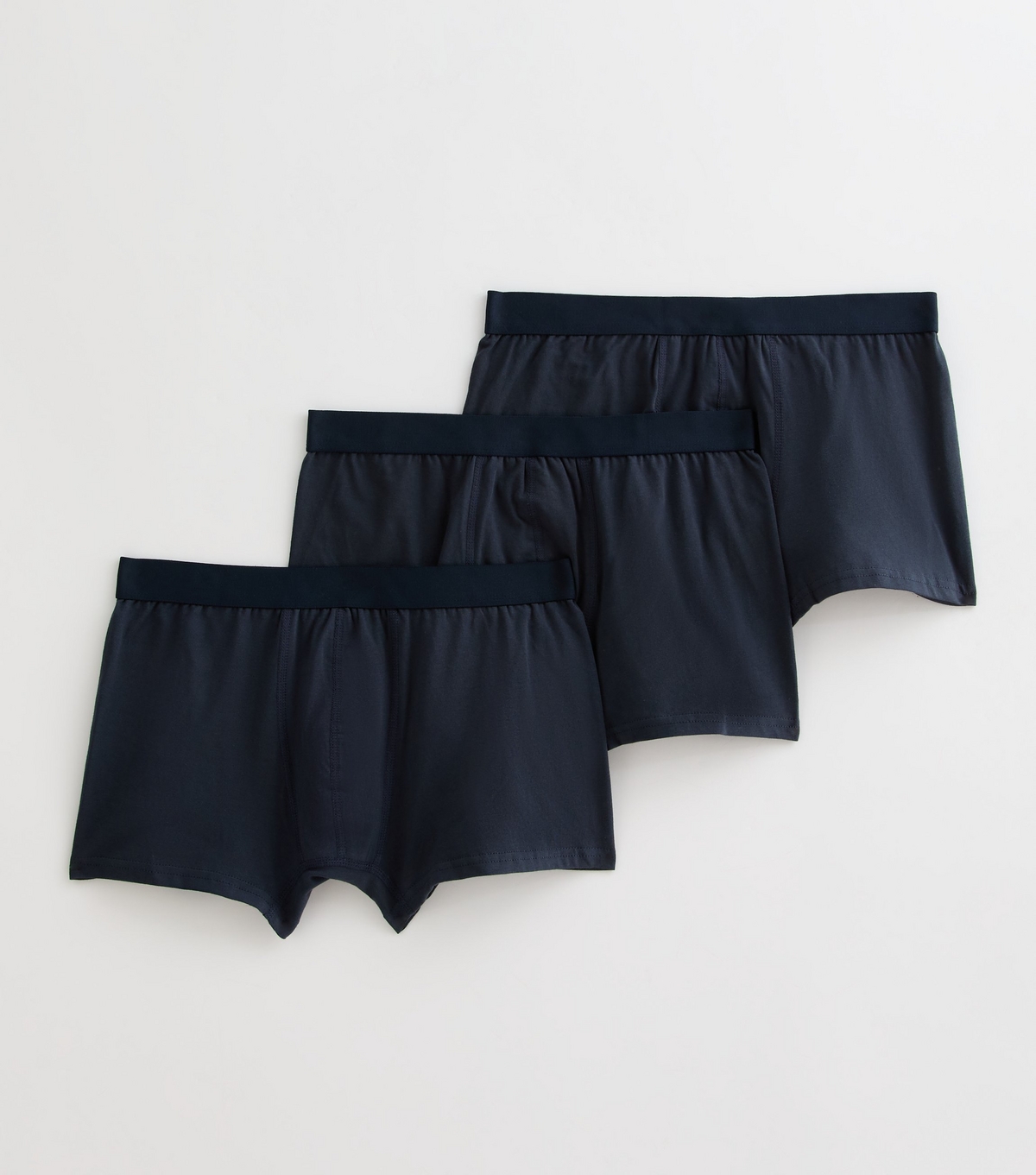 Men's 3 Pack Navy Jersey Boxers New Look