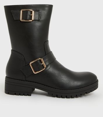 Black biker boots outlet new look