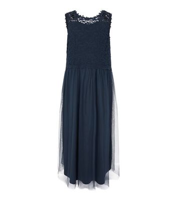 Click to view product details and reviews for Vila Curves Navy Lace Maxi Dress New Look.