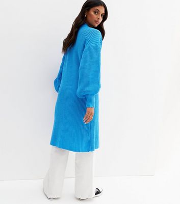 Blue Vanilla Blue Chunky Knit Long Cardigan New Look