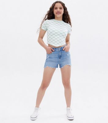 new look denim mom shorts