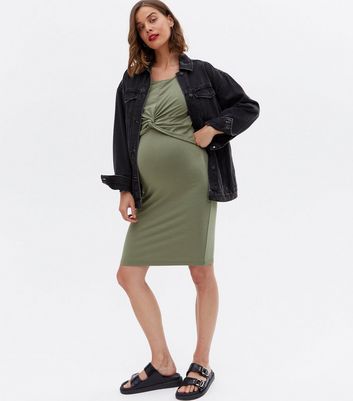 Mamalicious Maternity Olive Knot Front 