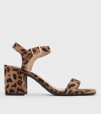 Leopard print sale wide fit heels