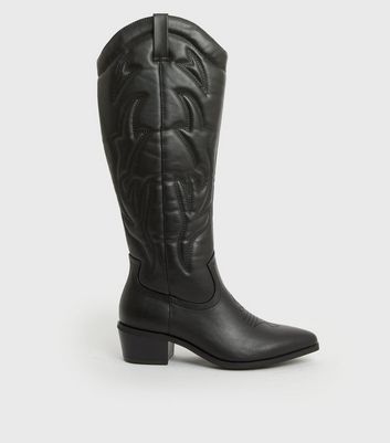 ladies black cowboy boots uk