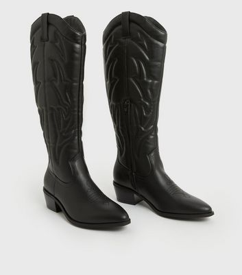 ladies black cowboy boots uk