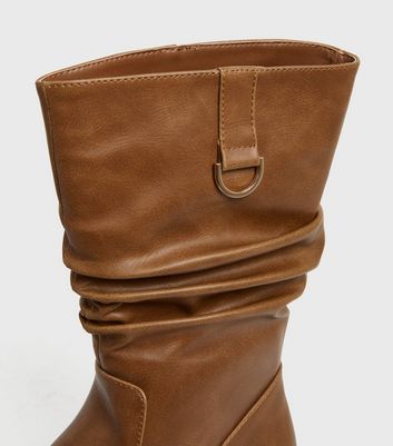 Tan hot sale ruched boots