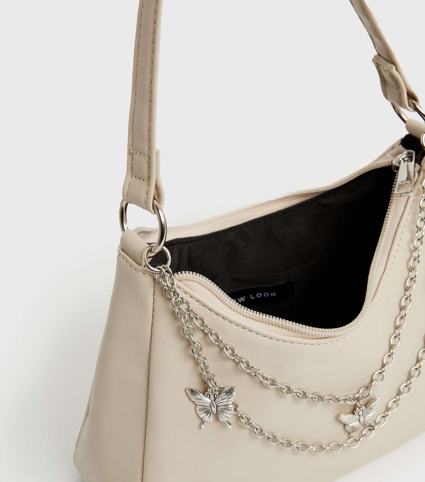 Girls Cream Butterfly Chain Shoulder Bag Image 4