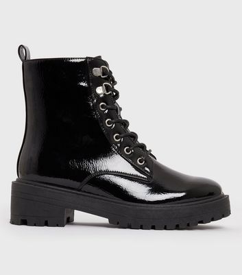 Girls patent hot sale biker boots