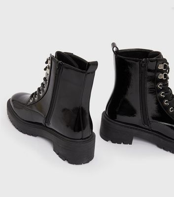 Ladies black clearance chunky boots