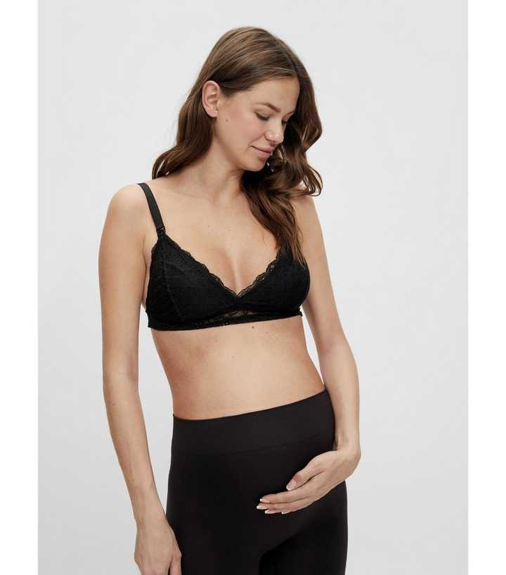 Mamalicious Maternity lace nursing bra in black