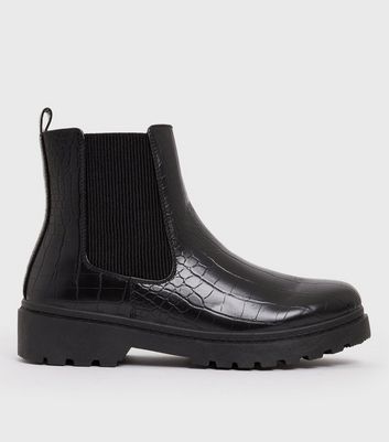 new look croc chelsea boots