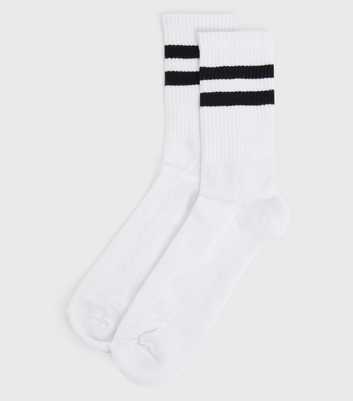 White Sports Stripe Socks