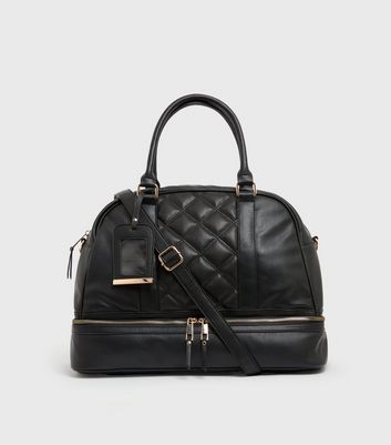 Black leather clearance weekend bag womens