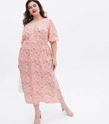 Click to view product details and reviews for Curves Pink Floral Spot Button Midaxi Dress New Look. Click to view product details and reviews for Curves Pink Floral Spot Button Midaxi Dress New Look.