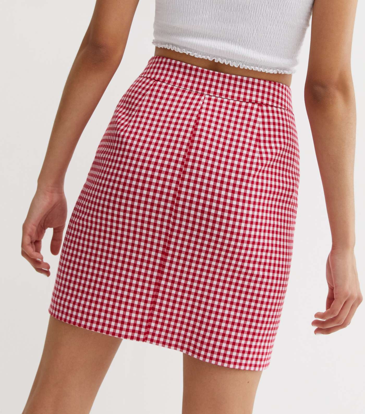 Red Gingham Mini Skirt Image 4