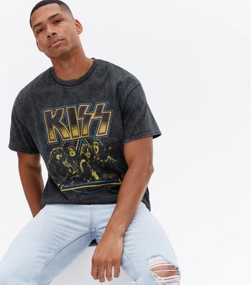 Black Logo Kiss T-Shirt | New Look