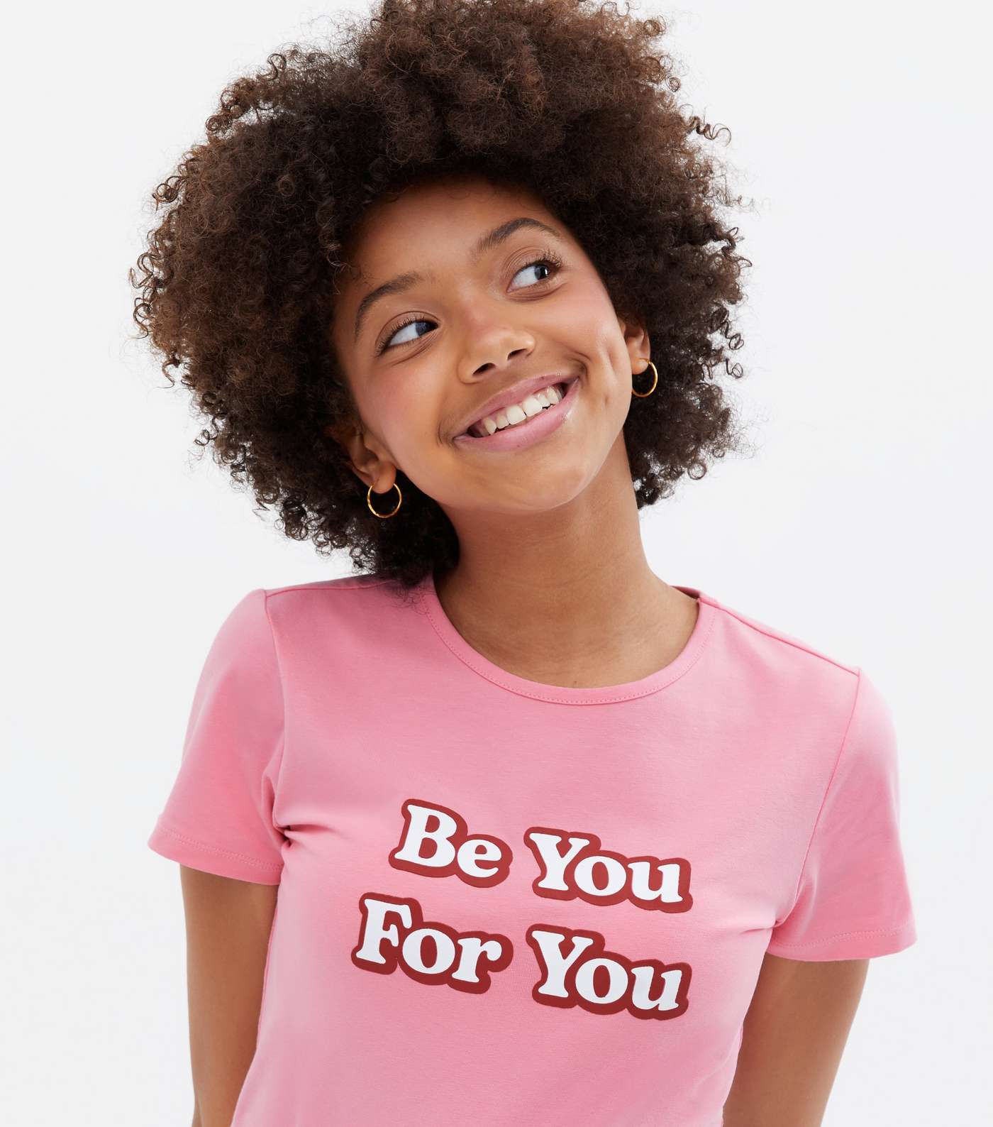 Girls Bright Pink Be You Logo T-Shirt