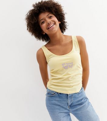 Teenager Bekleidung für Mädchen Girls Yellow Butterfly Be Kind Logo Vest