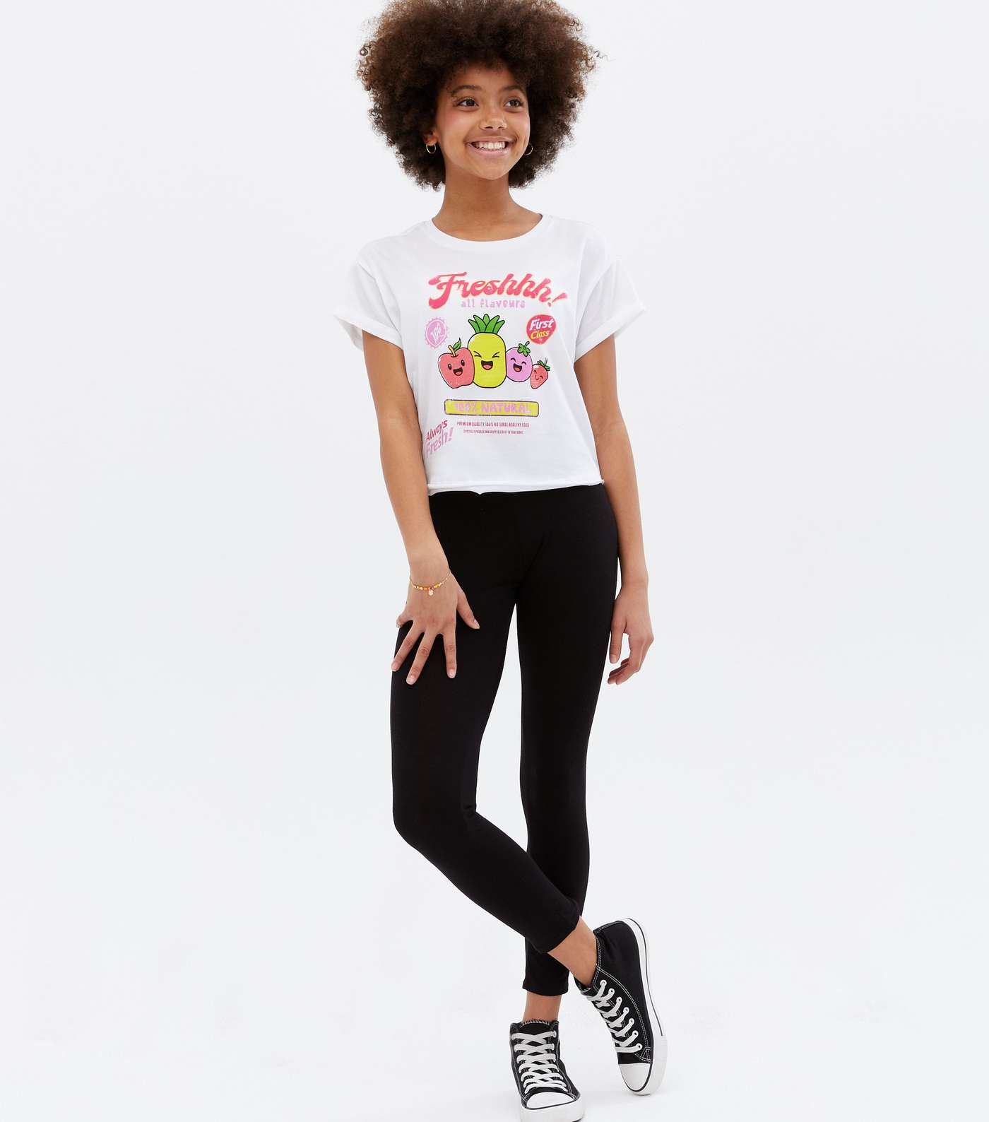 Girls White Fresh Fruit Logo T-Shirt