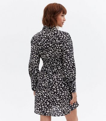 Click to view product details and reviews for Blue Vanilla Black Leopard Print Mini Shirt Dress New Look.