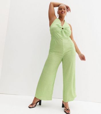 lime green halter jumpsuit