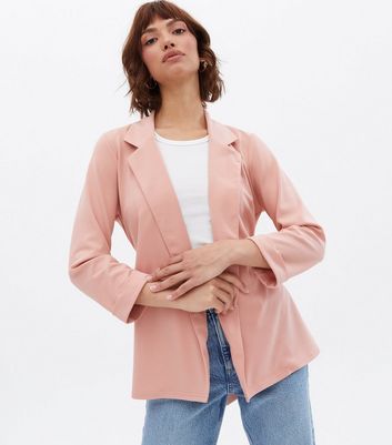 Pale Pink Scuba Belted Blazer | New Look