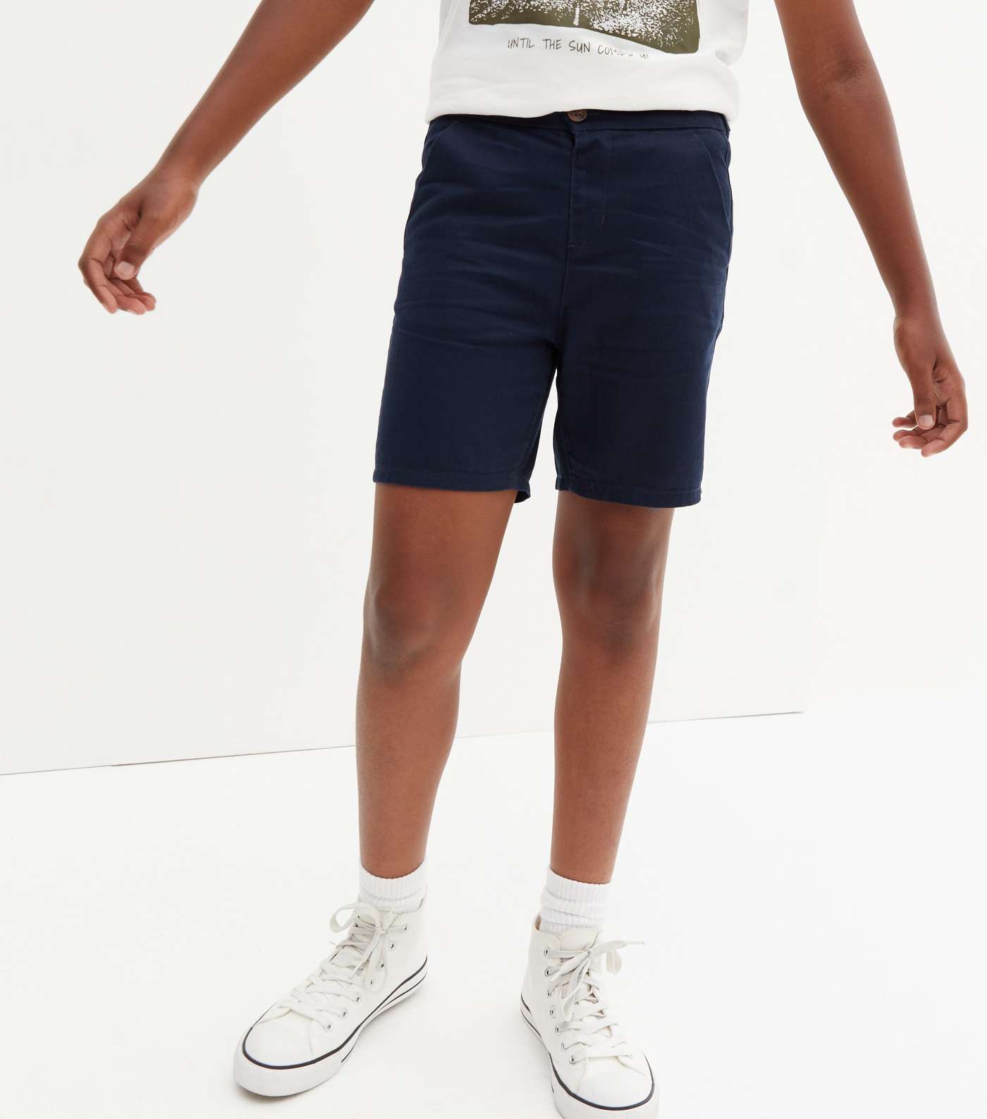Name It Navy Button Shorts Image 3