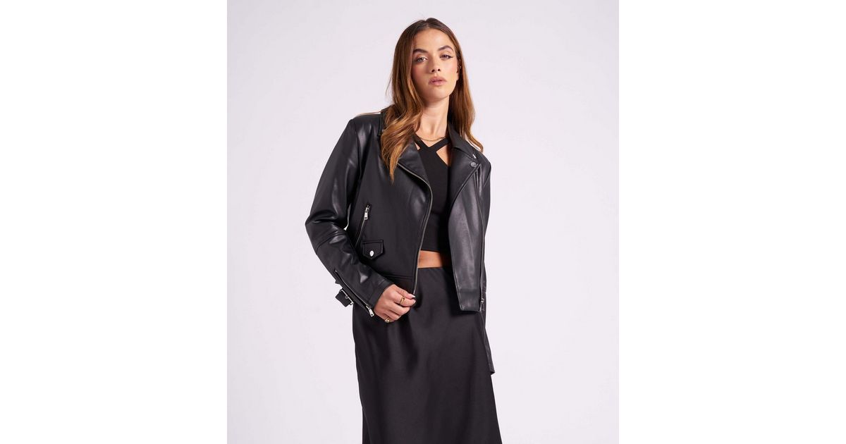 Urban Bliss Black LeatherLook Biker Jacket New Look